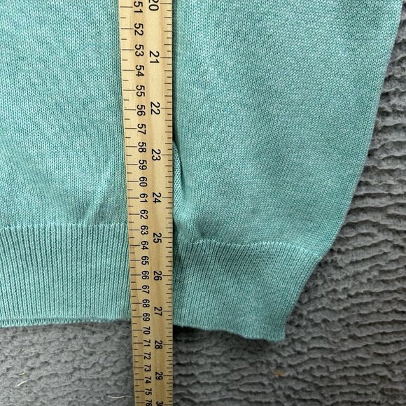 Vineyard Vines Cashmere Pullover Mens Sweater Green Teal V Neck Size Medium - Picture 6 of 6